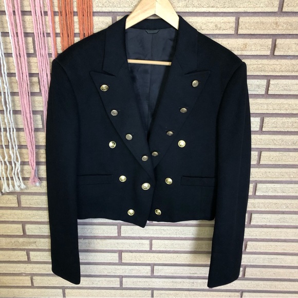 Vintage Canadian Black Wool Military Jacket - Chest 40 - Unisex -Short Tuxedo - Picture 8 of 14